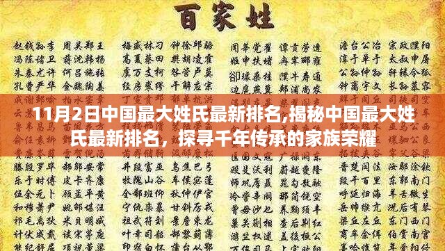 中国最大姓氏排名揭秘，千年传承的家族荣耀与最新排名榜单
