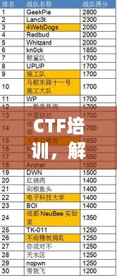 CTF培训，解锁网络安全新篇章，开启技能进阶之旅！