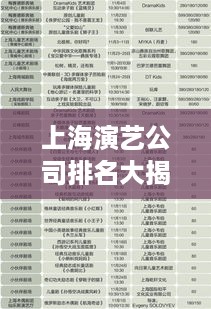 上海演艺公司排名大揭秘，最新榜单，你关注的明星背后有哪些公司？
