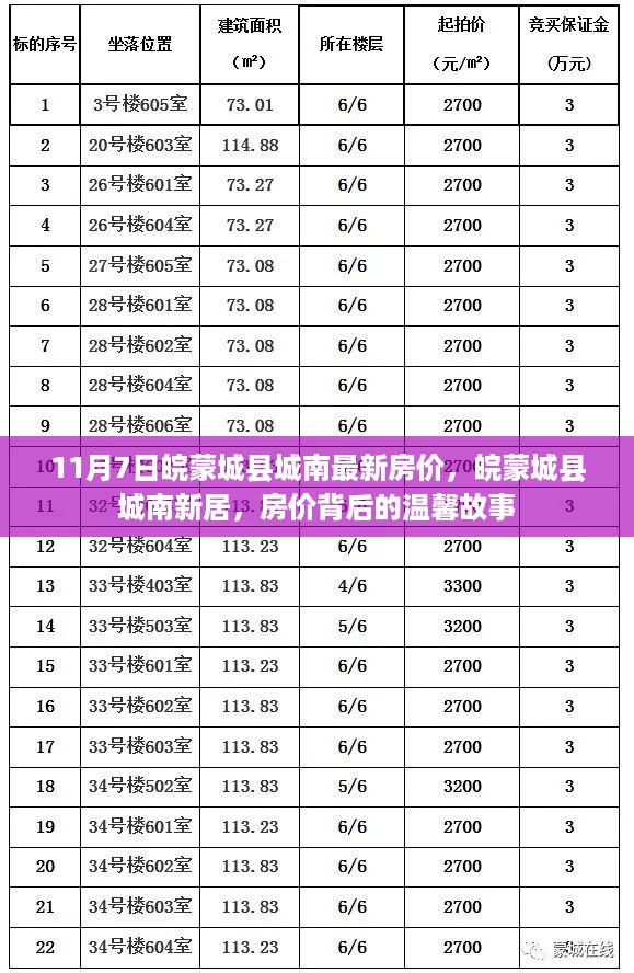皖蒙城县城南最新房价揭秘,探寻房价背后的温馨故事